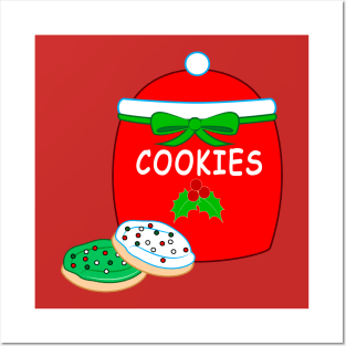 Christmas Cookie Jar with Frosted Cookies Posters and Art